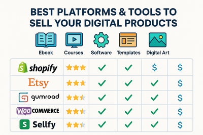 🛒 Best Platforms & Tools to Sell Your Digital Products (Comparison Guide)