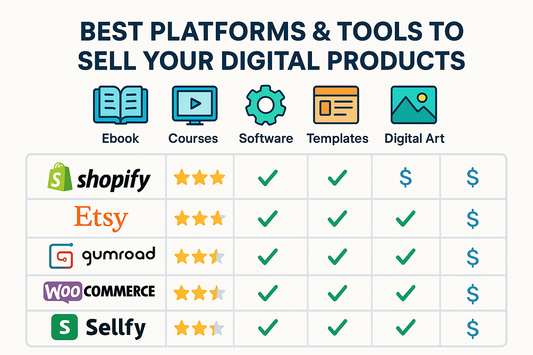 🛒 Best Platforms & Tools to Sell Your Digital Products (Comparison Guide)