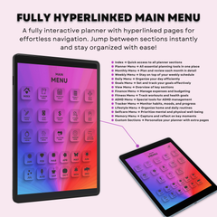The Bloom ADHD Planner: Where Your Ideas Can Blossom | Floral Edition, Hyperlinked for iPad & Android