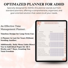 The All-in-One ADHD Planner: Your Complete System for Clarity & Control | Undated, Hyperlinked for iPad & Android